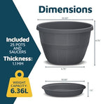 10-Inch Whiskey Barrel Planters Outdoor Pack of 25 - Durable Plastic Plant Pots for Indoor & Outdoor Use with Drainage & Saucer, Lightweight Rustic Barrel Planters for Flowers, Herbs & Small Plants - Image 2