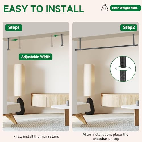 2 pcs Hanging Planters Rod – Plant Hanger Indoor for Window Ceiling, Hanging Plant Shelf for Wall Planter House Plants, Plant Shelves Metal Holder Bar 47.5In (Pots, Plants, Chains not Included) - Image 3