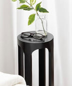 Kate and Laurel Dahl Modern Wooden Round Drink Table; 8 x 23; Black; Transitional Circle Wood Accent Pedestal Table for Living Room Plant Stand or Small Bedroom Nightstand - Image 4
