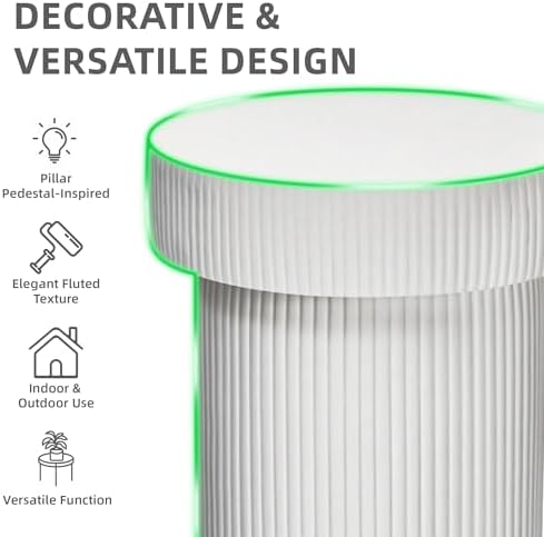 Outdoor Side Table, 24" Round Accent Table - Image 4