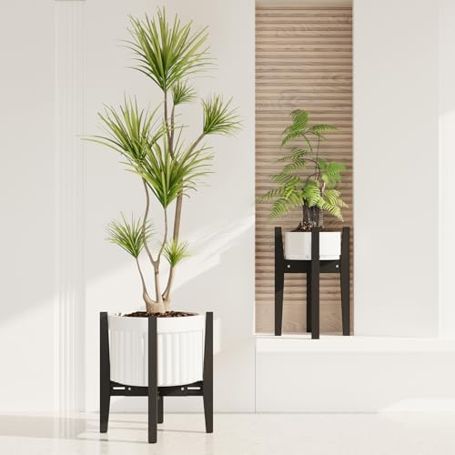 iDavosic.ly Adjustable Bamboo Plant Stand 2 Pack, Fits 8-12 Inch Pot, Black by iDavosicly