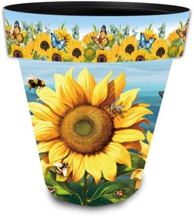 Briarwood Lane Summer Planter 14" x 15" x 15" Sunflower Dance Large for Summer Planter by BriarwoodLane