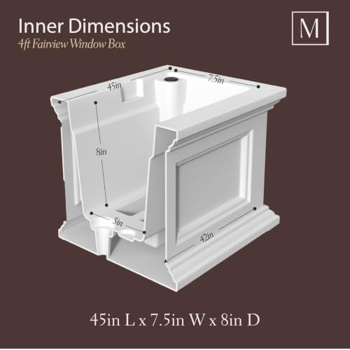 Mayne Fairview 48in Self-Watering Rectangular Window Box Planter, Espresso - Image 5