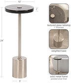 Kate and Laurel Xyler Modern Metal and Glass Top Round Drink Table - Image 3