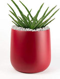 Fiberglass Planter |Matte Colors | Round Bottom| Indoor & Outdoor Planter |Heat Resistant | Premium Fiberglass | Red | Perfect Gift | Office and Home décor | 13" H by 13" D by Unknown