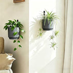 2 Pcs Wall Mounted Hanging Planter Vase for Indoor Outdoor Plants,Modern Metal Wall and Ceiling Hanging Flower Pot with Removable Flower Pot,Minimalist Decor for Herbs Succulents Flowers,6.7Inch,Grey - Image 4
