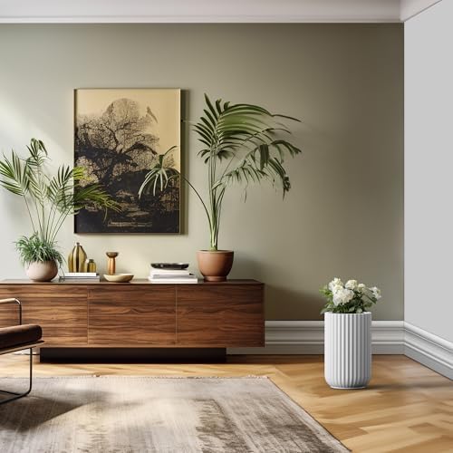 Kante White Concrete Planter 17.7" Tall All-Weather Round Small Pot - Image 5