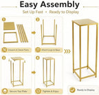 Koyal Wholesale 1Pcs 29 Inch Tall Modern Matte Gold Pedestal Stand, Metal Plant Stand Indoor Flower Pedestal Stands for Wedding Gold Harlow Stand Home Decor - Image 4