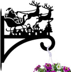 peacoblue Santa Claus, Elk Plant Hanger Bracket, Iron Outdoor Hanging Hook by PEACOBLUE