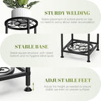 4 Tier Plant Stand Indoor Outdoor, Metal Shelf Holder Corner Black - Image 3