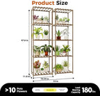 Bamworld Plant Stands with Grow Lights Sets of 2 Tall Plant Shelves - Image 7