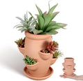 Abaodam Small Strawberry Planter Tower 6 Pocket Terracotta Strawberry Pot by Abaodam