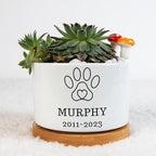 Personalized Dog Memorial Gift Planter, Dog Sympathy Gift - Pet Memorial, Pet Memorial Planter Pot with Bamboo Tray, Custom Pets Condolences Loss Gifts, Dog Memorial Gifts Plant Pot, 4 - Image 2