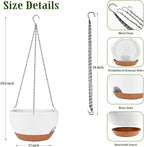 2 Pack 12 Inch Self Watering Hanging Basket Planters for Indoor Outdoor - Image 2