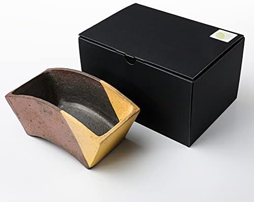 Wazakura Tokoname Series Handmade Fan Shaped Bonsai Pot with Drainage Holes - Image 5