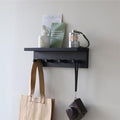Entrance Coat Rack ，Coat Hooks, Wall-Mounted Wooden Hook Rack, Wall-Mounted Shelves are Very Suitable (Black Color Finish—A-1) by CreatedOn2005