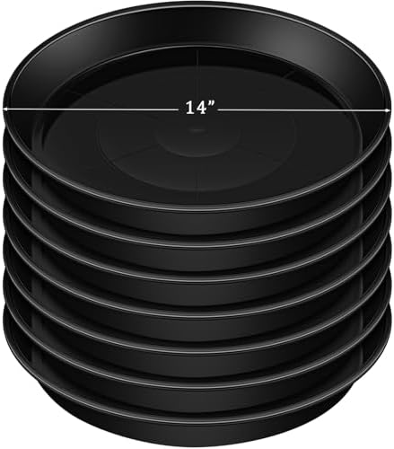 Eccliy 6 Pack Plastic Plant Saucer, Round, 14 Inch, Black by Eccliy