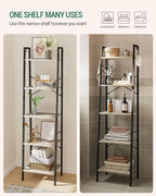 Hzuaneri Ladder Shelf, Bookshelf, Freestanding Corner Storage Shelf - Image 4