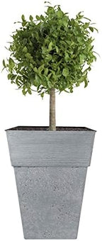 The HC Companies 18 Inch Avino Tall Square Planter - Decorative Indoor Outdoor Plant Pot for Front Porch, Deck, Patio and Home, Oxidized Black - Image 4
