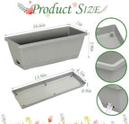 12Pcs 17Inches Rectangle Planter Box with Drainage Holes and Trays - Image 2