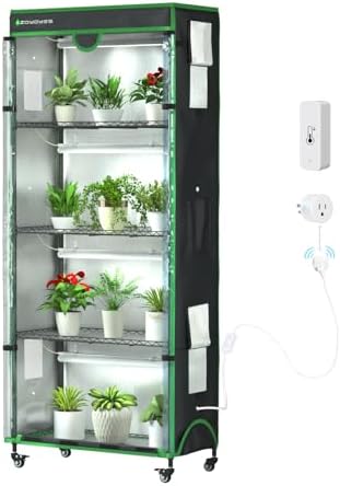 Indoor Greenhouse Kit with Grow Lights & Cover, 36"W x 18"D x 72"H by ZOYOYES
