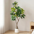 6FT Artificial Fiddle Leaf Fig Tree with Decorative White Pot - Image 7