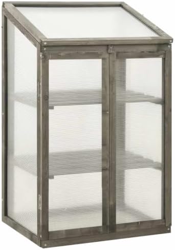 Garden Greenhouse, Firwood Plant Shelter, 2-Shelf Herb Grower by Unknown