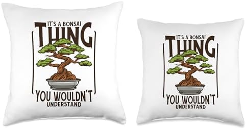 Bonsai Tree Plant Tools Care Kit Set Gifts Ideas Thing Pots Penjing Indoor Bonsai Throw Pillow, 18x18, Multicolor - Image 3