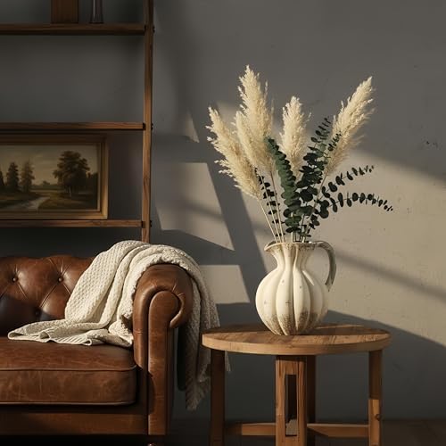 GCVNEX12.2 Inch Vintage Pitcher Planter Urn, Magnesium Oxide Decorative Flower Pot, Rustic Farmhouse Shabby Chic Plant Pot for Indoor Outdoor Home Garden Patio Mantel Entryway Decor (A3364) - Image 6