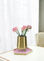 Serene Spaces Living 8" Gold Three Footed Planter, Stylish Iron Cachepot for Succulents, Cacti, Herbs, Mid-Century Inspired Indoor/Outdoor Pot, Living Room, Kitchen, Office, Made in India, Pack of 6 - Image 3