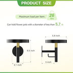 DELLAN Wall Plant Holder, 3 Pack Metal Stand, BlackGold - Image 2