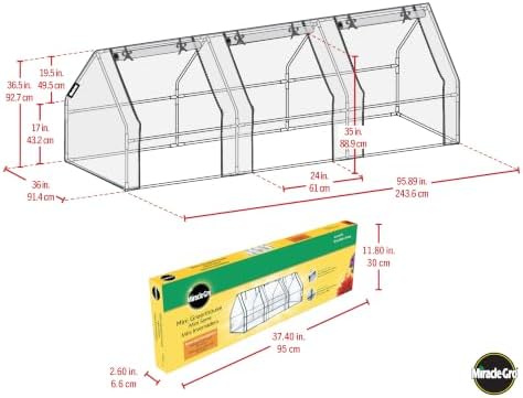 Miracle-Gro Greenhouse, Quick Snap Assembly, Clear, 3'x8'x3' - Image 3