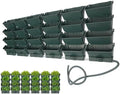 LYNICESHOP 24-Pack Wall-Mounted Vertical Garden Planter, Rectangular PP Self-Watering Indoor Outdoor Hanging Flower Herb Succulent Pots for Balcony Fence Deck (Military Green) by LYNICESOP