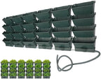 LYNICESHOP 24-Pack Wall-Mounted Vertical Garden Planter, Rectangular PP Self-Watering Indoor Outdoor Hanging Flower Herb Succulent Pots for Balcony Fence Deck (Military Green) by LYNICESOP