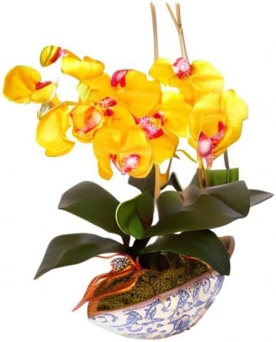 Nearly Natural Phalaenopsis Orchid Artificial Arrangement in Vase - Image 3