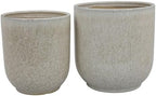 Ceramic Planters, Set of 2, 11.5 Inch, White and Gray by Noeko