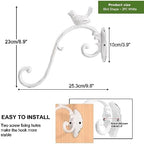 Sungmor Cast Iron Plant Hanger Wall Hooks - Bird Shape & White & 2PC - Image 6