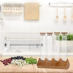 Cereals Canister Test Tubes with Sealed Wooden Caps Plant Propagation Glass Containers for Coffee and Tea Display and Scientific Experiments (4 Tubes) - Image 7