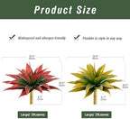 Ttranewsoo Artificial Agave Plants,Large UV Resistant Fake Agave Planters for Indoor and Outdoor Decorating Artificial Plants for Outdoors Fake Plants 2Pack, 28" Red - Image 2