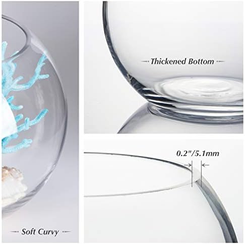 WGV Bowl Glass Vase Bulk, Diameter 6", Height 4.5", Open Width 4", 48 oz., (Multiple Sizes Choices) Clear Bubble Planter Terrarium Fish Bowl for Wedding Event Home Decor, 12 Pieces (VBW0006A) - Image 3