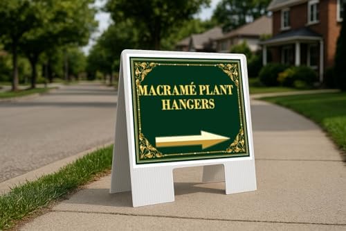 Macramé Plant Hangers St. Patrick'S Day Irish Clover Fancy Gold Directional Arrows A-Frame Double Sided 23x23 in. sign by WorkHouseSigns