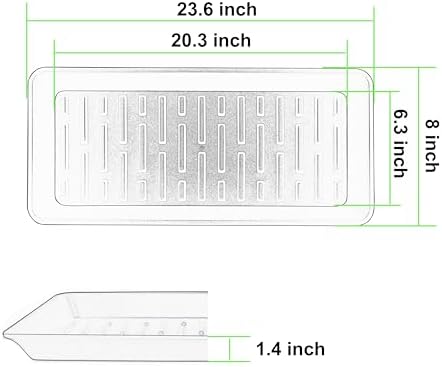 2 Pack Plastic Plant Tray Saucer Rectangular 23 24 Inch, Plant Trays Saucers for Indoor Outdoor, Water Drip Tray for Flower Pot Planter, Windowsill, 8 x 23.6 Inches, Blue - Image 2