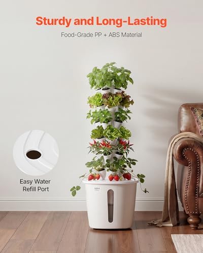 VEVOR Hydroponic Tower, 30 Pods 6 Tiers Hydroponics Growing System Kit with App Control, Vertical Home Garden with 20L Water Tank & Pump, Planter Germination Kit for Indoor Herbs, Fruits, Vegetables - Image 5