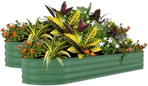 Garvee 2 Pack 8x2x1.5ft Galvanized Raised Garden Bed, Metal Planter Box by Garvee