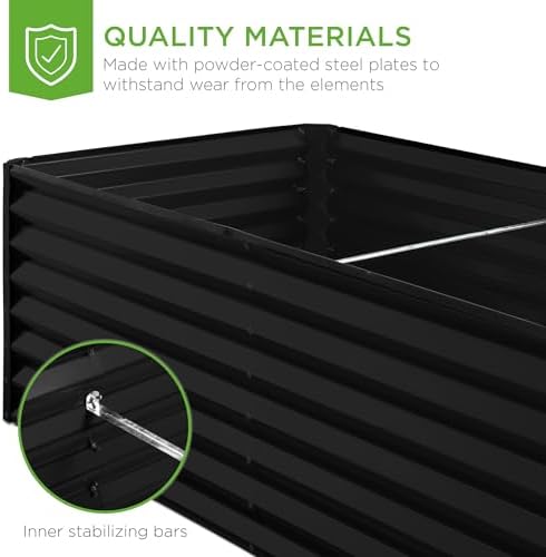 Best Choice Products 6x3x2ft Outdoor Metal Raised Garden Bed, Deep Root Box Planter for Vegetables, Flowers, Herbs, 269 Gallon Capacity, 100% Non Toxic Materials - Black - Image 6