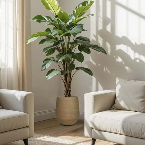 11.8" H Wood-look Plastic Tapered Planters with Drainage Holes and Plug - Image 6