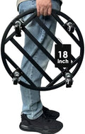 18 Inch Metal Plant Caddy with Wheels Heavy Duty,Large Rolling Plant Stand Indoor Outdoor Use,Round Plant Dolly with Heavy Casters,Rust-Proof Plant Roller Tray for Big Planters Pots,1-Pack by Hongsane