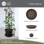 The HC Companies Classic Round Planter Pot, 16 Inch, Chocolate, 2-Pack - Image 2