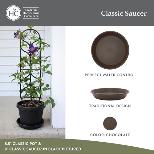 The HC Companies Classic Round Planter Pot, 16 Inch, Chocolate, 2-Pack - Image 2