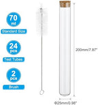 PATIKIL 70ml Test Tubes, 24pcs 7.87x0.98in Glass Clear Round Bottom Test Tube Containers with Cork Stopper for Bead Party Candy Bath Salt Storage Scientific Experiment Plant Propagation - Image 2